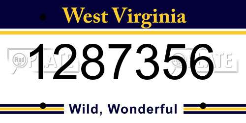 1287356 West Virginia License Plate