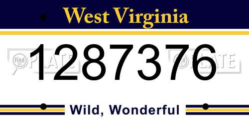 1287376 West Virginia License Plate