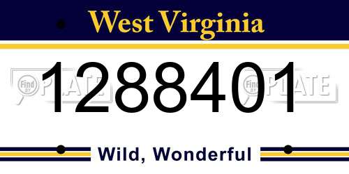 1288401 West Virginia License Plate