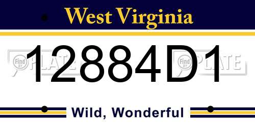 12884D1 West Virginia License Plate