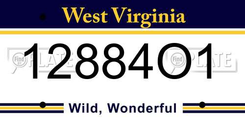 12884O1 West Virginia License Plate