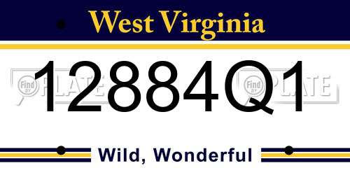 12884Q1 West Virginia License Plate
