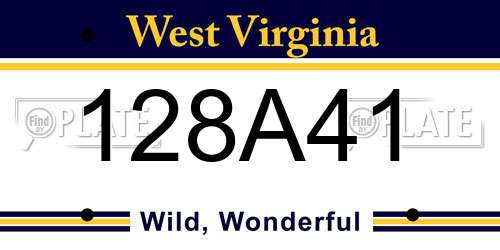 128A41 West Virginia License Plate
