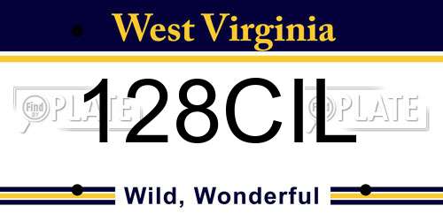 128CIL West Virginia License Plate
