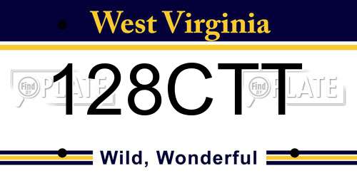 128CTT West Virginia License Plate