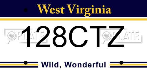 128CTZ West Virginia License Plate