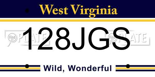 128JGS West Virginia License Plate