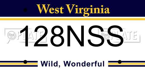 128NSS West Virginia License Plate