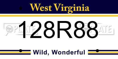 128R88 West Virginia License Plate