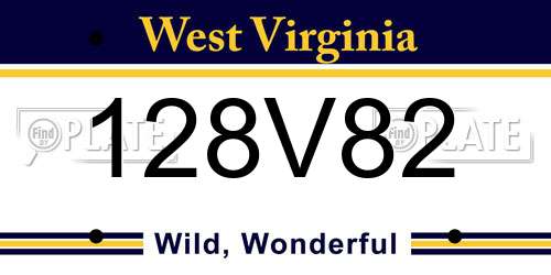 128V82 West Virginia License Plate