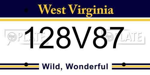 128V87 West Virginia License Plate