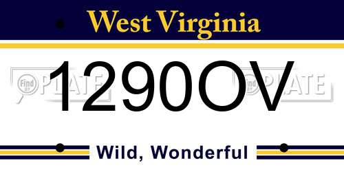 1290OV West Virginia License Plate