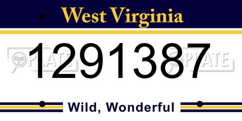 1291387 West Virginia License Plate
