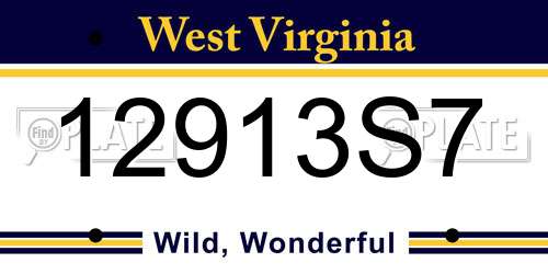 12913S7 West Virginia License Plate