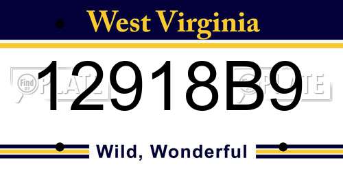 12918B9 West Virginia License Plate