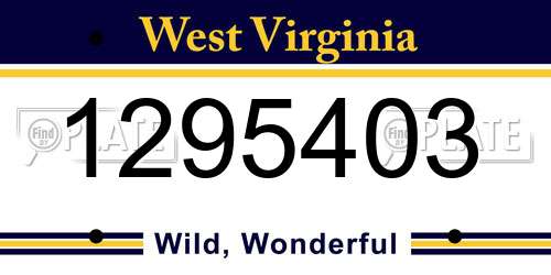 1295403 West Virginia License Plate