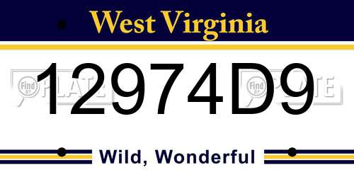 12974D9 West Virginia License Plate