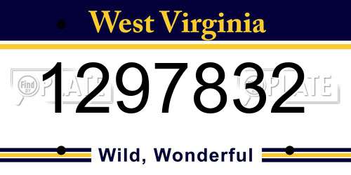 1297832 West Virginia License Plate