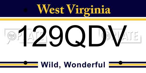 129QDV West Virginia License Plate