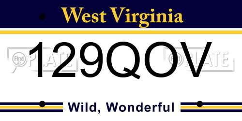 129QOV West Virginia License Plate