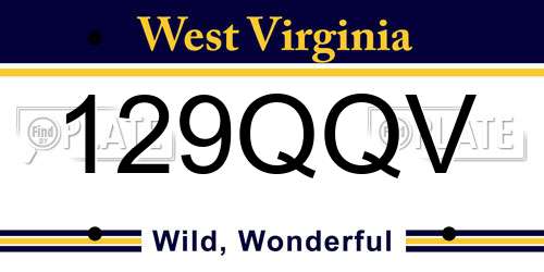 129QQV West Virginia License Plate