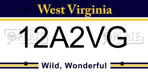 12A2VG West Virginia License Plate