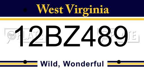 12BZ489 West Virginia License Plate