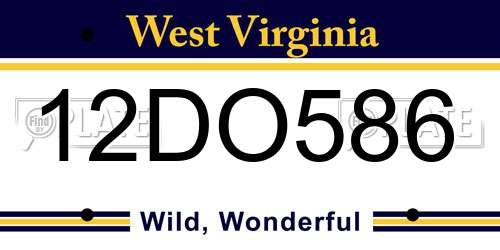 12DO586 West Virginia License Plate