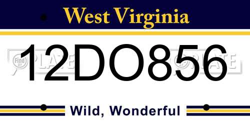 12DO856 West Virginia License Plate