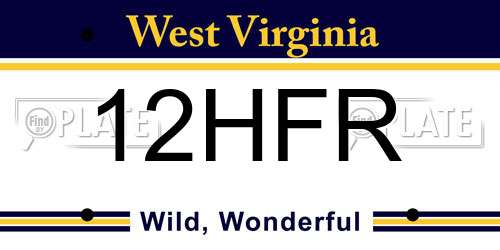 12HFR West Virginia License Plate