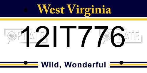 12IT776 West Virginia License Plate