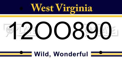 12OO890 West Virginia License Plate