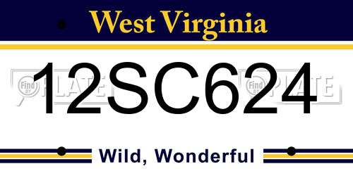 12SC624 West Virginia License Plate