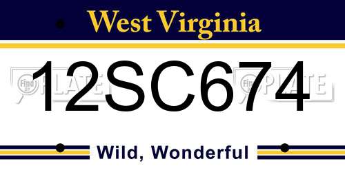 12SC674 West Virginia License Plate