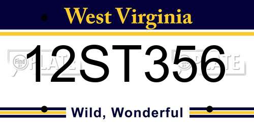 12ST356 West Virginia License Plate