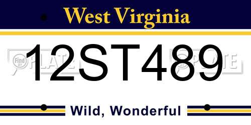 12ST489 West Virginia License Plate