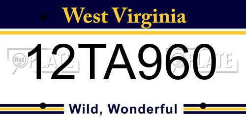 12TA960 West Virginia License Plate