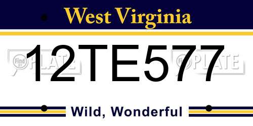 12TE577 West Virginia License Plate