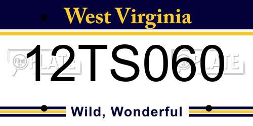 12TS060 West Virginia License Plate