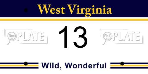 13 West Virginia License Plate