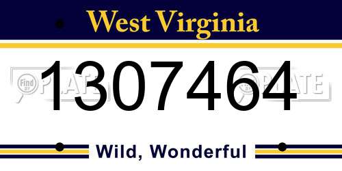 1307464 West Virginia License Plate