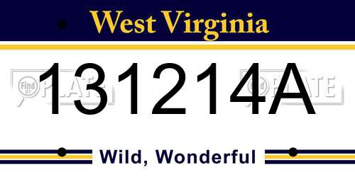 131214A West Virginia License Plate