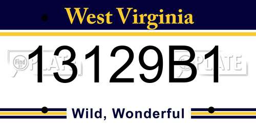 13129B1 West Virginia License Plate