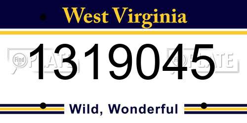1319045 West Virginia License Plate