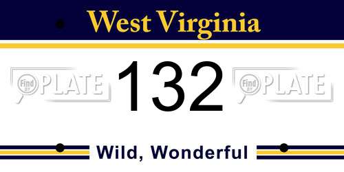 132 West Virginia License Plate
