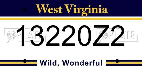 13220Z2 West Virginia License Plate