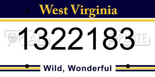 1322183 West Virginia License Plate