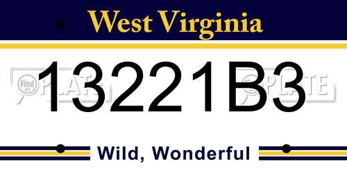 13221B3 West Virginia License Plate