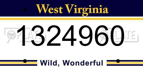 1324960 West Virginia License Plate