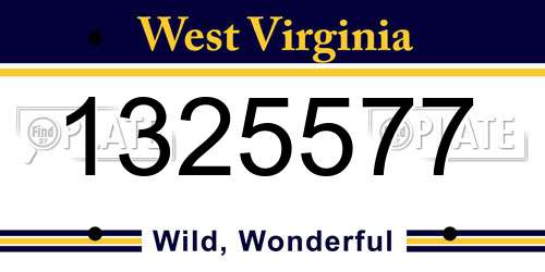 1325577 West Virginia License Plate
